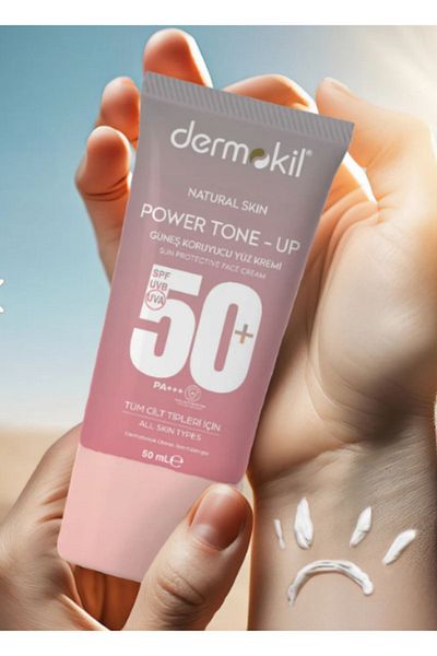 Dermokil Power Tone-Up 50 ML x 2 Pieces Sunscreen Face Cream - 50+Spf
