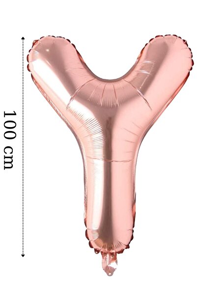 Onay Store Folyo Balon Y Harfi Helyum Balon 100 Cm Rose Renk - Y Harf Balon -...