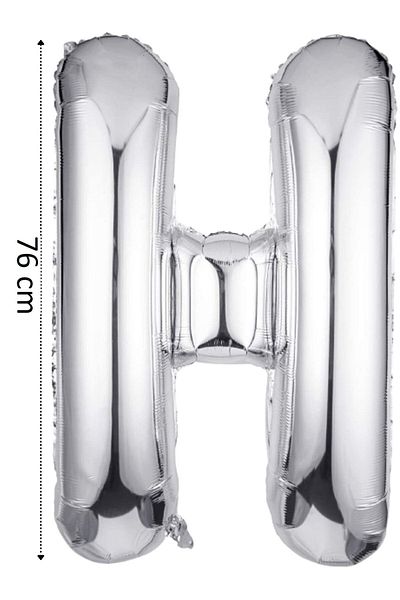 Onay Store Foil Balloon Letter H Helium Balloon 76 Cm Silver Color - Letter H Balloon - Letter H Balloon