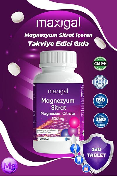 Maxigal 120 Tablets Magnesium Citrate