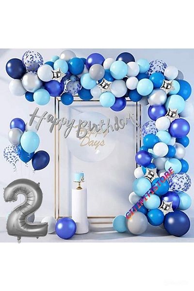 DÜVENCİ TİCARET Luxury Balloon Set - Blue Shades
