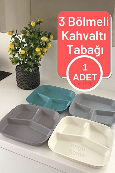 ongu home Kahvaltı Tabağı Üç Bölmeli Tabak Mama Tabağı (1 ADET)