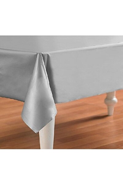 Onay Store مفرش طاولة بلاستيك فضي اللون للاستعمال مرة واحدة