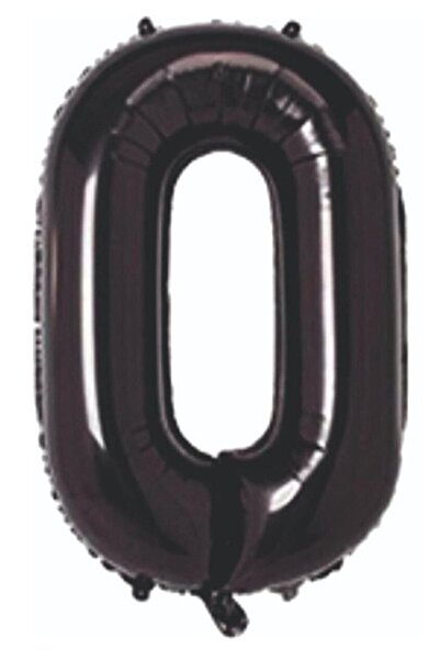 Onay Store Folyo Balon 0 Rakamı Helyum Balon 100 Cm Siyah Renk -0 Yaş Balonu-...