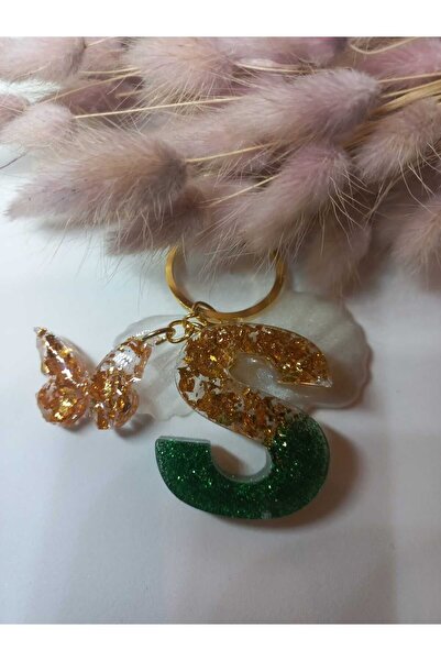 demirbasavm سلسلة مفاتيح Epoxy S مصنوعة يدويًا