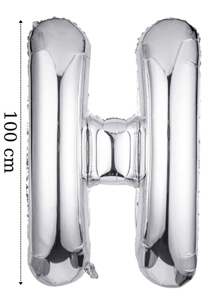 Onay Store Folyo Balon H Harfi Helyum Balon 100 Cm Gümüş Renk - H Harf Balon ...