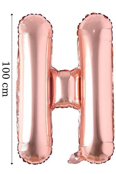 Onay Store Foil Balloon Letter H Helium Balloon 100 cm Rose Color - H Letter Balloon - Letter Foil Balloon - H Letter Balloon