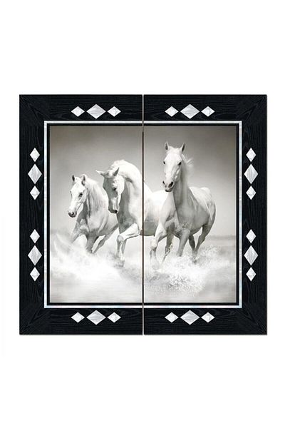 Onay Store Figured Backgammon White Horses1021262