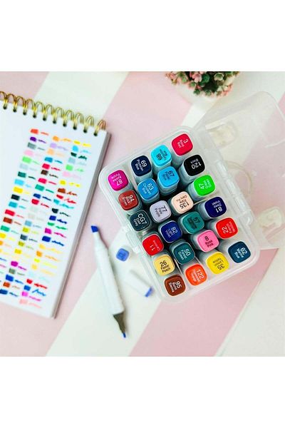 KİTABADAİR Double Sided Touch Marker Pen Set of 24 with Bag