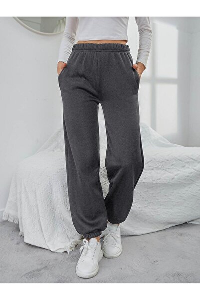 EYAX MODA Pantaloni de trening pentru femei cu elastic de marime mare