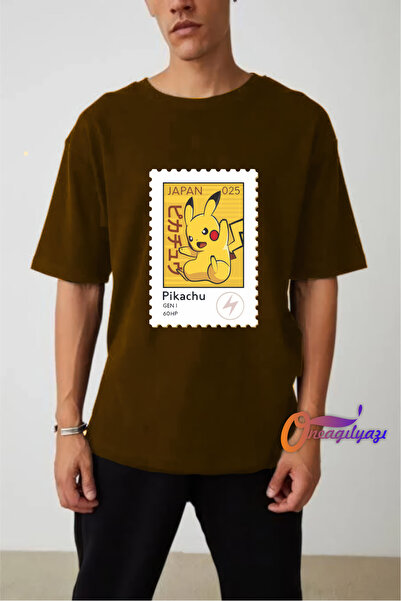 oneagılyazı تي شيرت بيكاتشو مطبوع للرجال