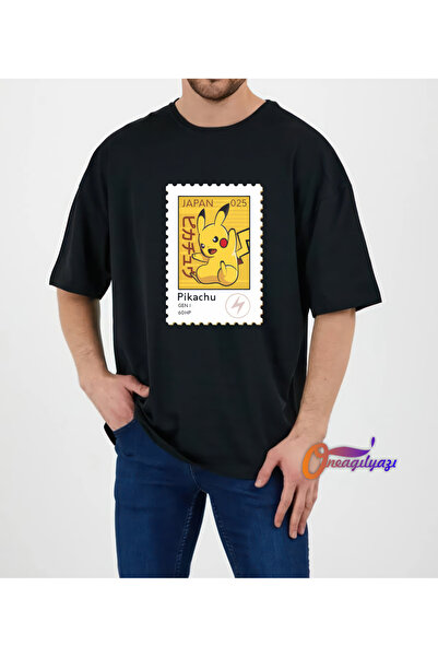 oneagılyazı تي شيرت بيكاتشو مطبوع للرجال