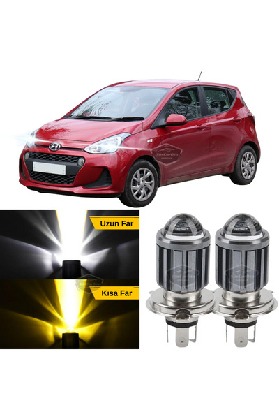 ŞüsCarOto Aksesuar Hyundai İ10 2007-2019 Uyumlu Mercekli Far Ampulü Led Xenon...