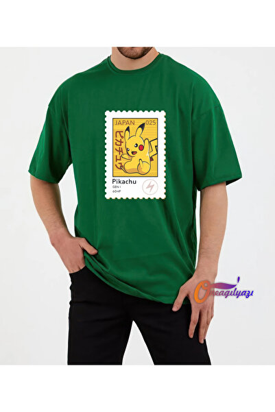 oneagılyazı تي شيرت بيكاتشو مطبوع للرجال