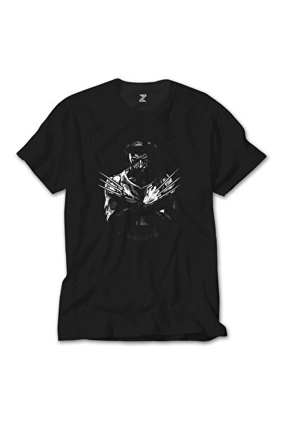 Z zepplin تي شيرت ولفيرين لوجان أسود منقوش