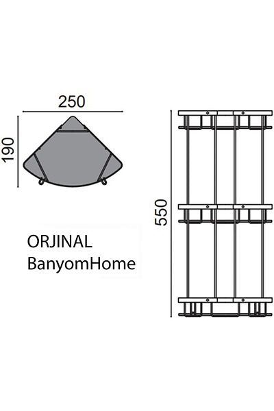 ÇELİK BANYO Suport pentru șampon din oțel inoxidabil Zerrin Glass 3 bucăți 19x19 cm Suport pentru burete de colț
