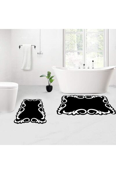 ROVİGO HOME Dijital Baskılı 2'li Banyo Paspas Takımı Rvg5115