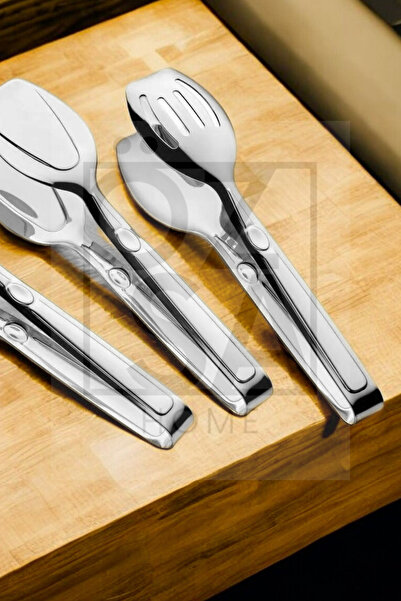 ÖzSa Home Luxury 3-Piece Stainless Steel Tongs Set - 18/10 Cr-Ni Service and Presentation Set