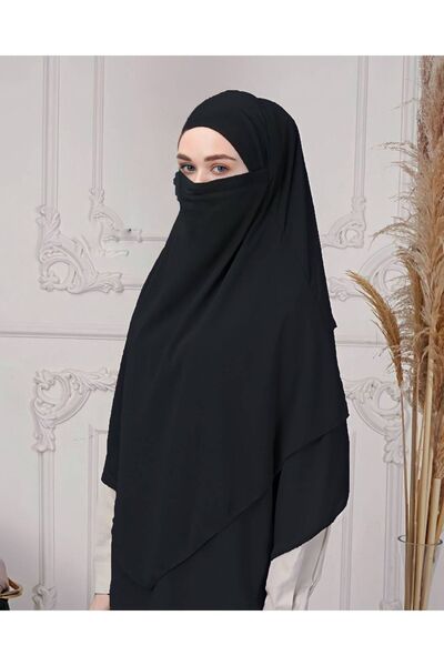 Şahane Προκατασκευασμένο σάλι με περιτυλίγμα Πρακτικό κασκόλ Hijab Hijab 3 στρώσεων - Σουφλέ κάλυψης