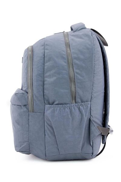 KAFF Gray Crinkle Fabric - Waterproof Multi-Compartment School Bag
