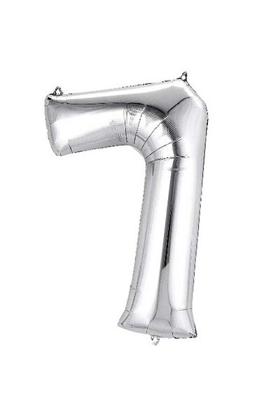 ikm balon 100 cm Silver Color 7 Number Foil Balloon
