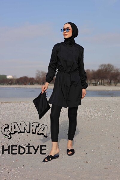 GAVLİA Nua Tesettür Mayo.tunik Tayt Bone 3'lü Set Çanta Hediye