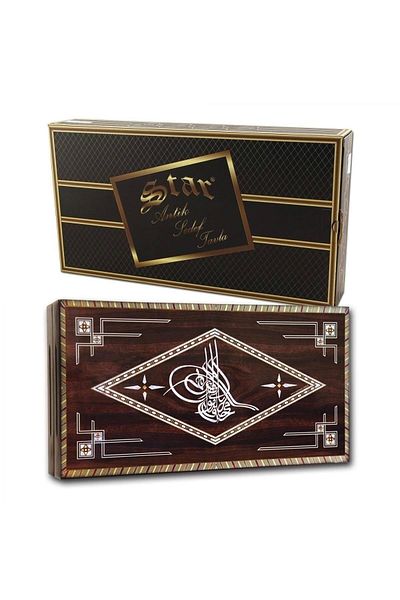 Star Oyun Star Brand Antique Mother of Pearl Ottoman Tower Large Size Backgammon-Anti-Scratch and Weather-Free Floor