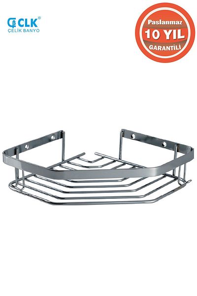 ÇELİK BANYO Suport pentru șampon din oțel inoxidabil Erpa 1 bucată 19x19 cm Suport pentru burete de colț