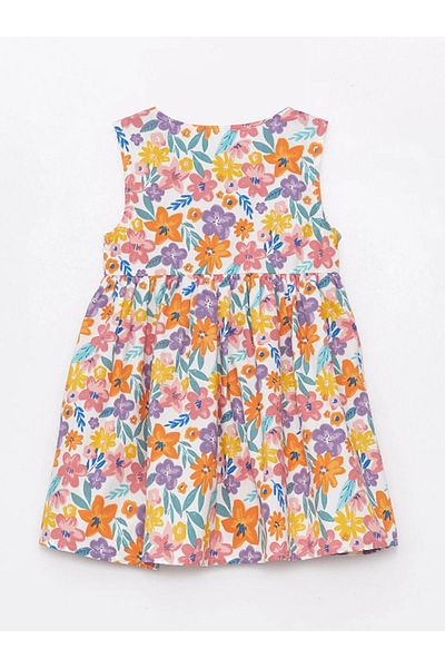 LC Waikiki LCW Baby - Patterned Poplin Baby Girl Dress, Crew Neck