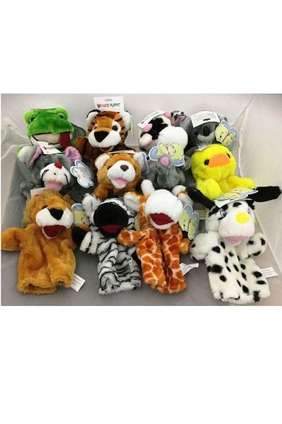 direkstoktan 12 Pieces Plush Hand Puppet - Animals Set