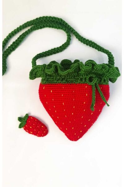 Kadın Girişimciler Atölyesi 100% pamuk, ručno rađena jagoda Torba - organska ...