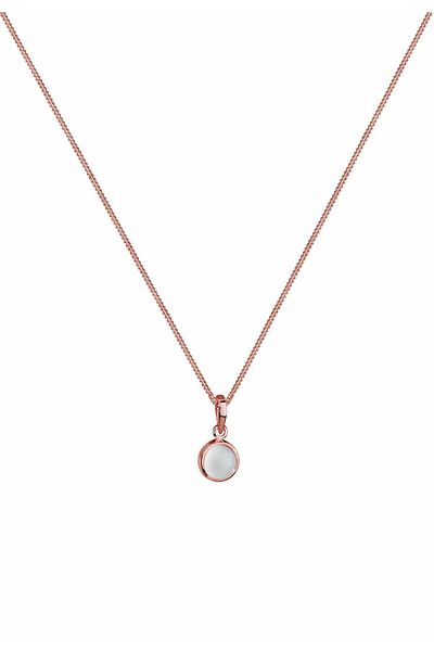ELLI Halskette Damen Anhänger rund mit Mondstein in 925 Sterling Silber