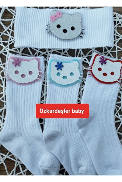ÖZKARDEŞLER BABY Set od 4 čarape za bebe i decu i bandana čarape - filc filc