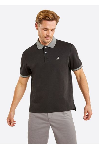 Nautica Men's Polo Neck Black T-Shirt - N1M01677