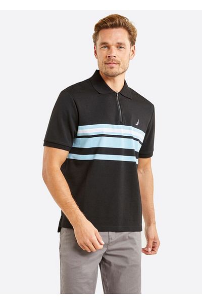 Nautica Men's Polo Neck Black T-Shirt - N1M01680