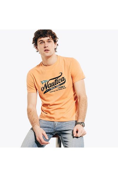 Nautica تي شيرت برتقالي للرجال - VR3517