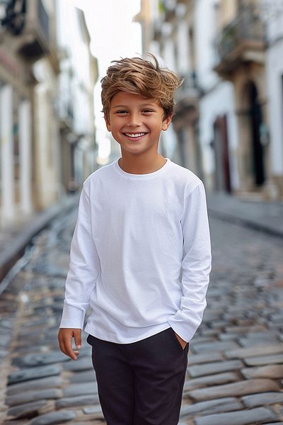 TRENDYOLKIDS Μπλουζάκι Unisex Λευκό Βαμβακερό Basic - TKDAW25TS00000
