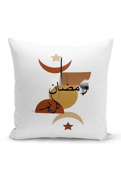 Filamente Ramadan Special Patterned Double Sided Digital Printed Throw Pillow Cover