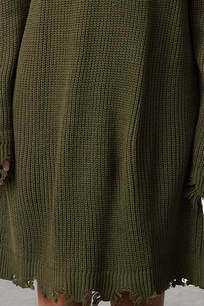 Trendyol Collection Khaki mini úplet Široký střih splývavý detailní rovné šaty TWOAW24EL00113