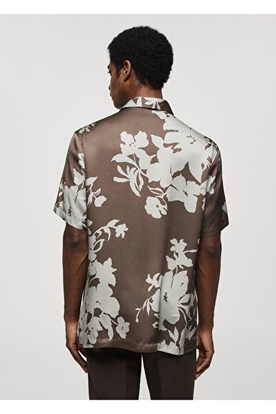 MANGO Man Çiçekli dökümlü gömlek