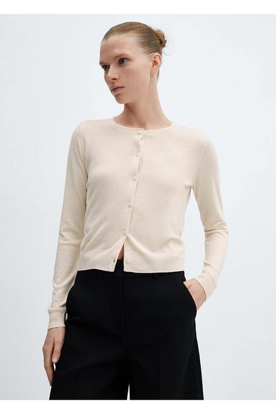 MANGO Woman Knitwear Cardigan - Buttoned Design