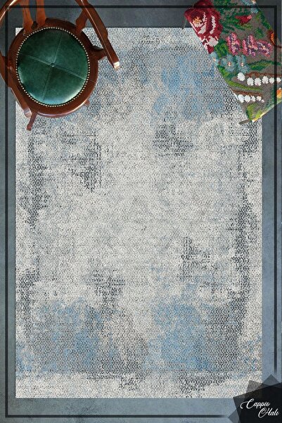 CAPPİO HALI Kanvas Desenli Halı Makinada Yıkanabilir Kaymaz Deri Taban - Cp595