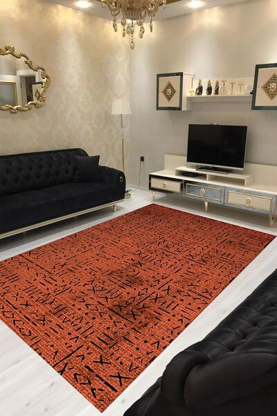 CAPPİO HALI Dijital Baskılı Makinada Yıkanabilir Salon Halısı Mutfak Halısı Y...
