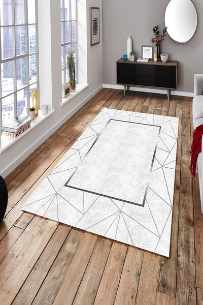 CAPPİO HALI Gümüş Detaylı Makinada Yıkanabilir Halı - CP002