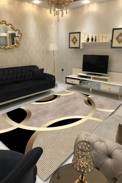 CAPPİO HALI Dijital Baskılı Makinada Yıkanabilir Salon Halısı Mutfak Halısı Y...