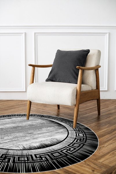 CAPPİO HALI Dijital Baskılı Makinada yıkanabilir Salon Halısı Mutfak Halısı Yuvarlak Halı - CP1820-1