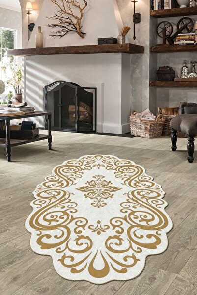 CAPPİO HALI Göbek Motifli Gold Lazer Kesim Halı  Cp1155