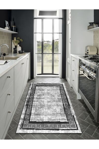 CAPPİO HALI Dijital Baskılı Makinada yıkanabilir Salon Halısı Mutfak Halısı Y...