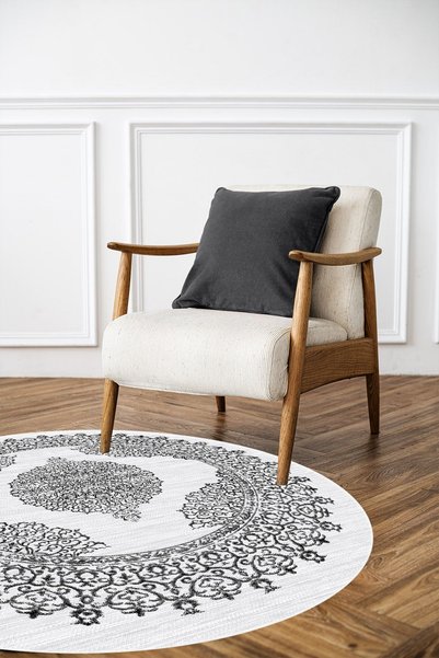 CAPPİO HALI Dijital Baskılı Makinada yıkanabilir Salon Halısı Mutfak Halısı Yuvarlak Halı - CP1829-1