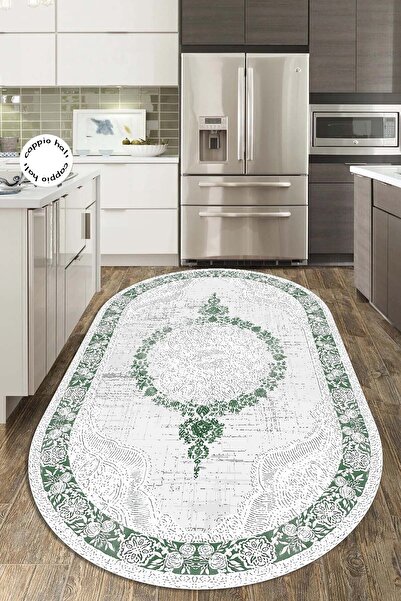 WOOLLY HOME COLLECTİON Dijital Baskılı Makinada yıkanabilir Oval Salon Halısı...